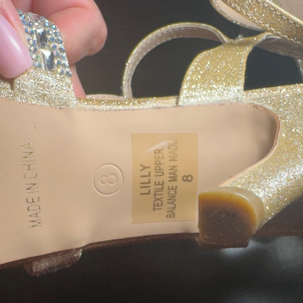 Lorraine Gold and Silver Strappy Heels - Picture 3 of 7